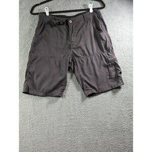 Prana Shorts Mens Medium Belted Climb Hiking Outdoor Stretch Cargo Meas 34x11